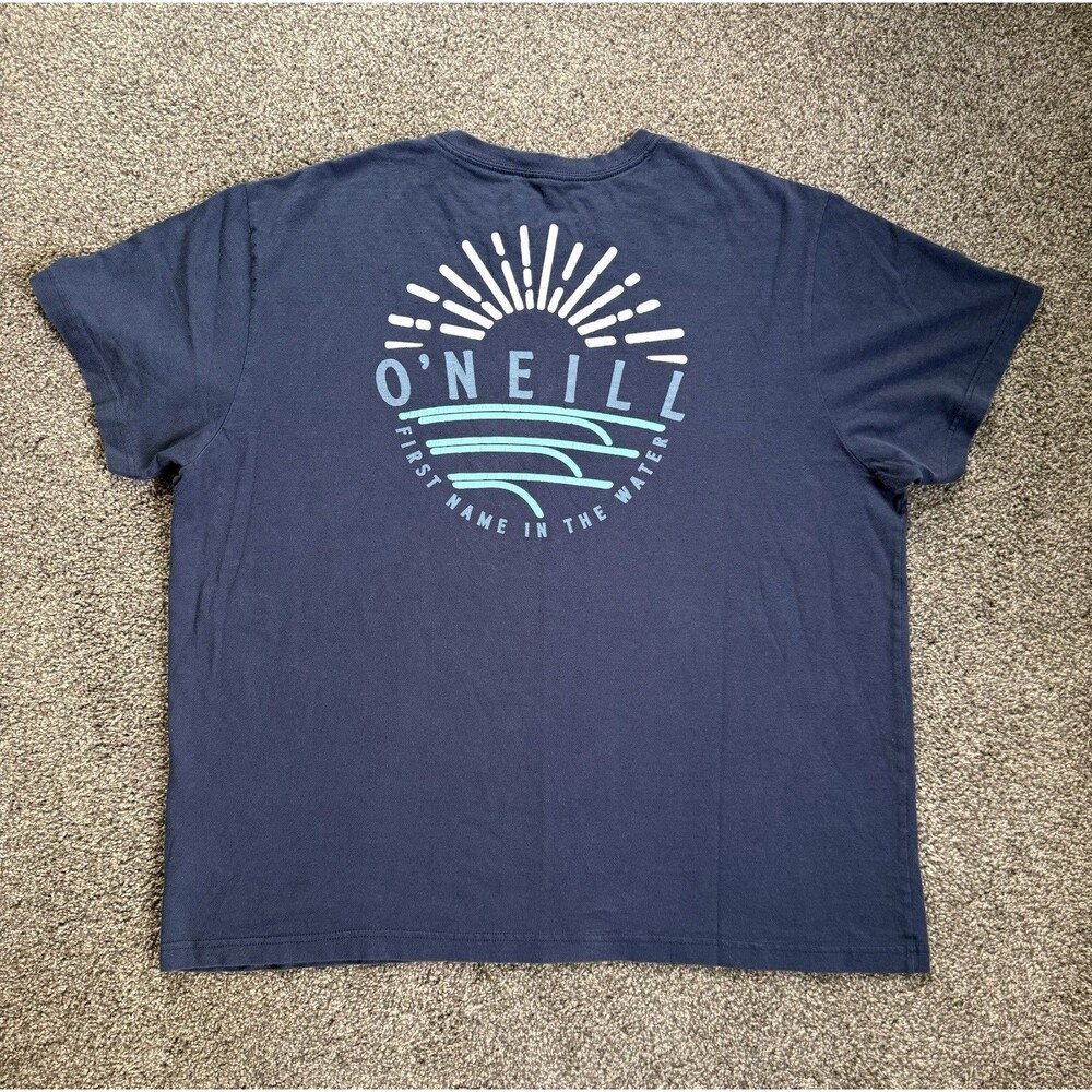 O’Neill T Shirt 2XL Blue‎ Surf Logo Back Print Casual Tee